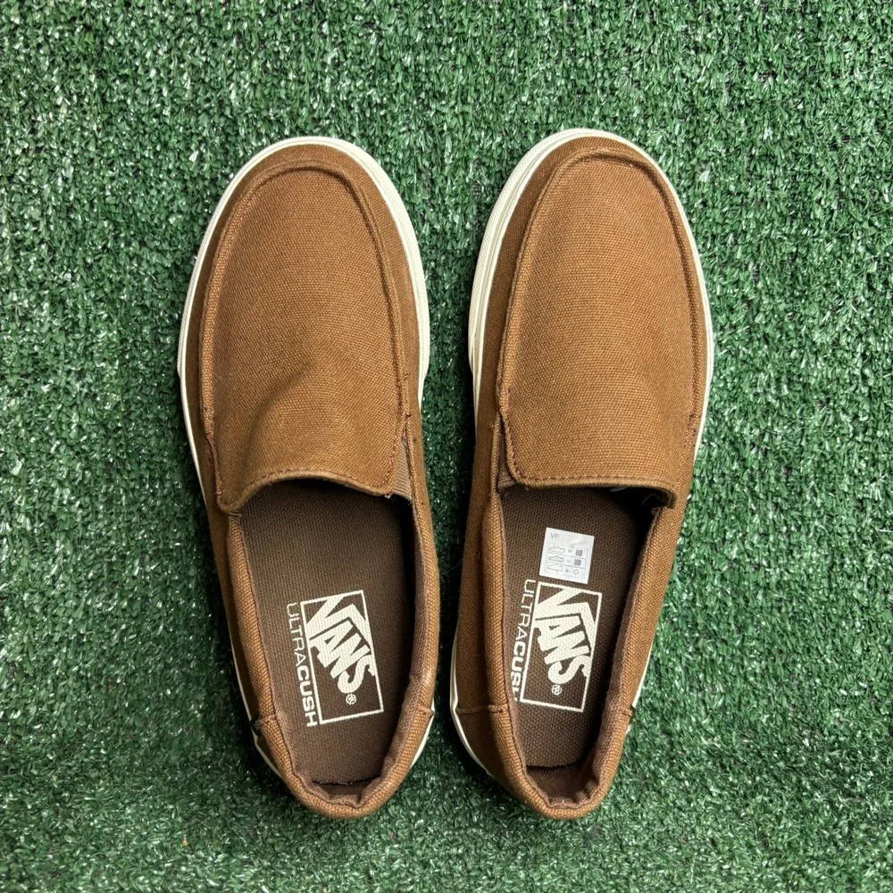 NEW Vans Bali SF Heavy Canvas Skate Surf Loafer Dachshund Brown Womens 8 Men 6.5